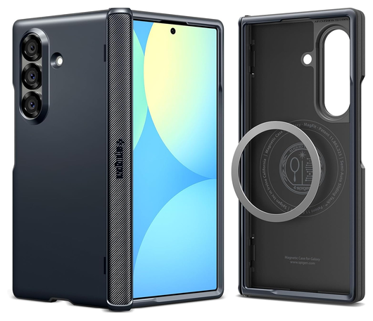 Spigen Slim Armor MagFit Samsung Galaxy Z Fold 7 Hoesje MagSafe Metal Slate afbeelding 1