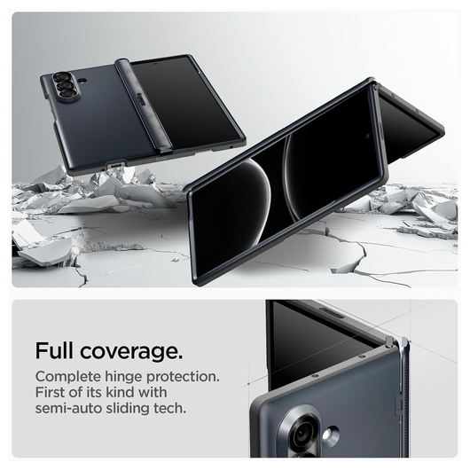Spigen Slim Armor MagFit Samsung Galaxy Z Fold 7 Hoesje MagSafe Metal Slate afbeelding 2