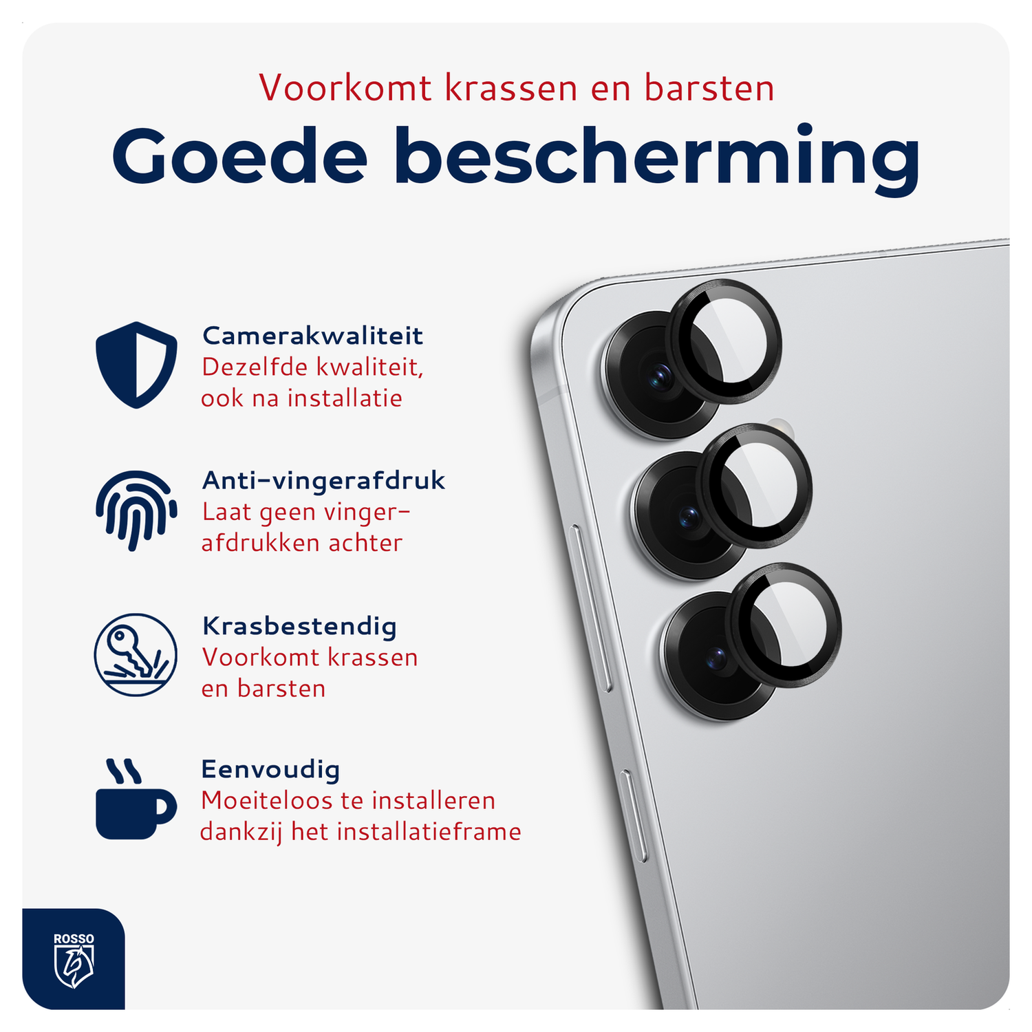 Rosso Samsung Galaxy S25 FE Camera Frame Protector Zwart afbeelding 2