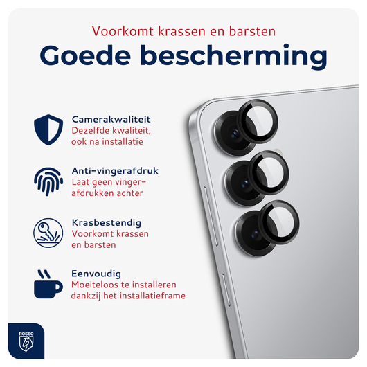 Rosso Samsung Galaxy S25 FE Camera Frame Protector Zwart afbeelding 2