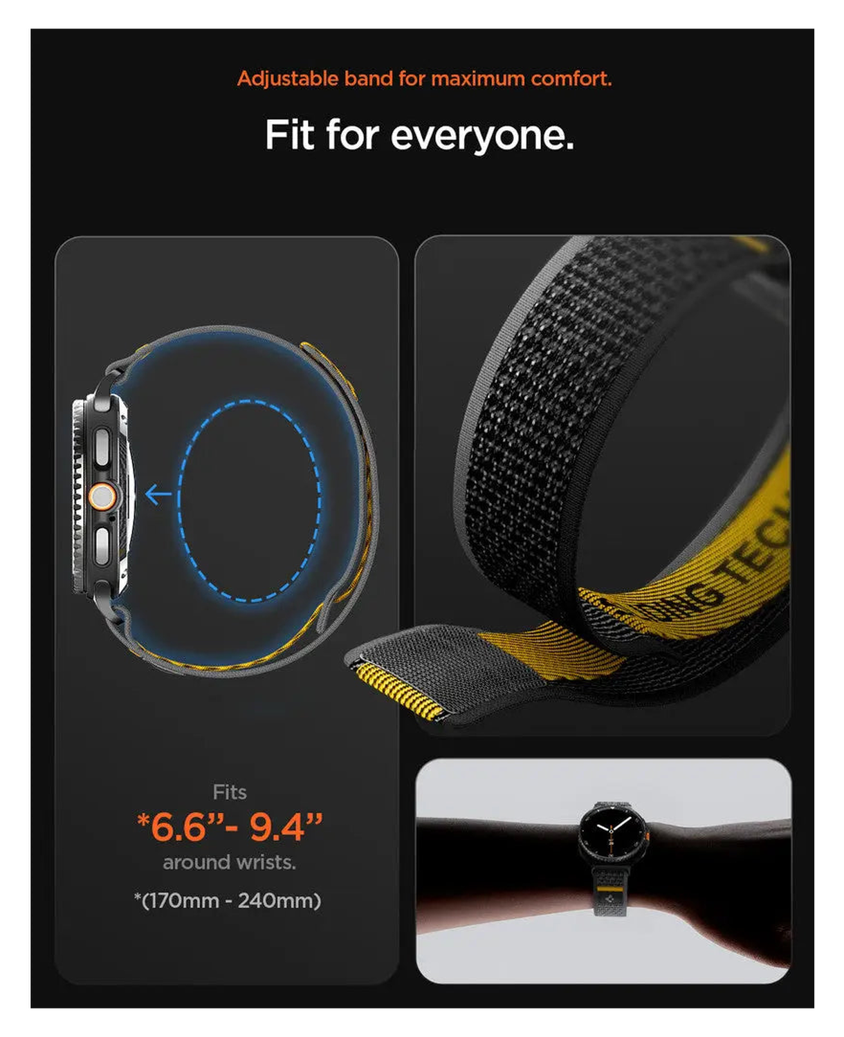 Spigen Athlex Air Samsung Galaxy Watch 8 / Watch 8 Classic - Zwart afbeelding 4