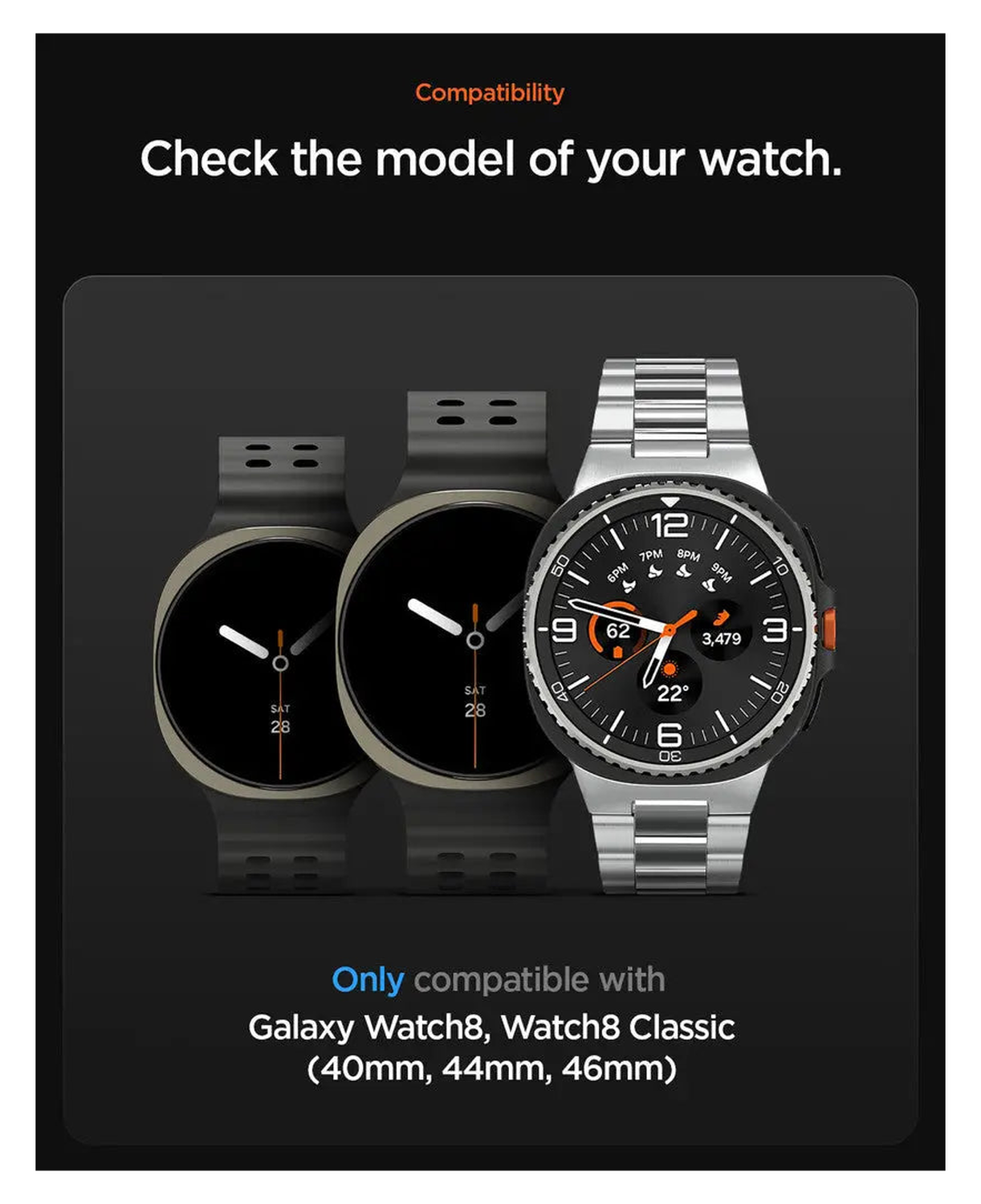 Spigen Athlex Air Samsung Galaxy Watch 8 / Watch 8 Classic - Zwart afbeelding 8