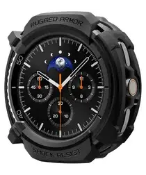 Spigen Rugged Armor - Samsung Galaxy Watch 8 Classic Hoesje Bumper Case - Zwart afbeelding