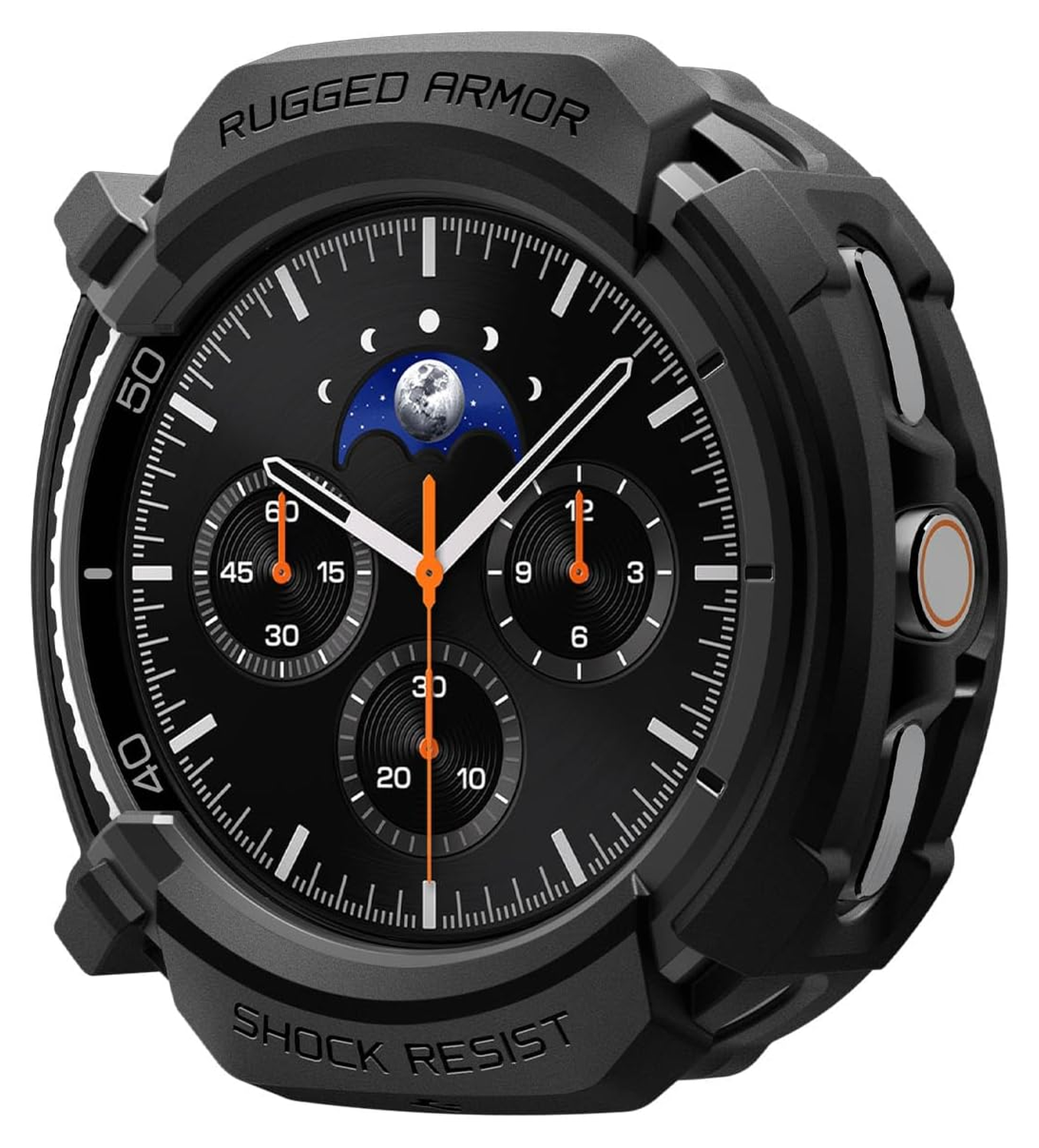 Spigen Rugged Armor - Samsung Galaxy Watch 8 Classic Hoesje Bumper Case - Zwart afbeelding 1