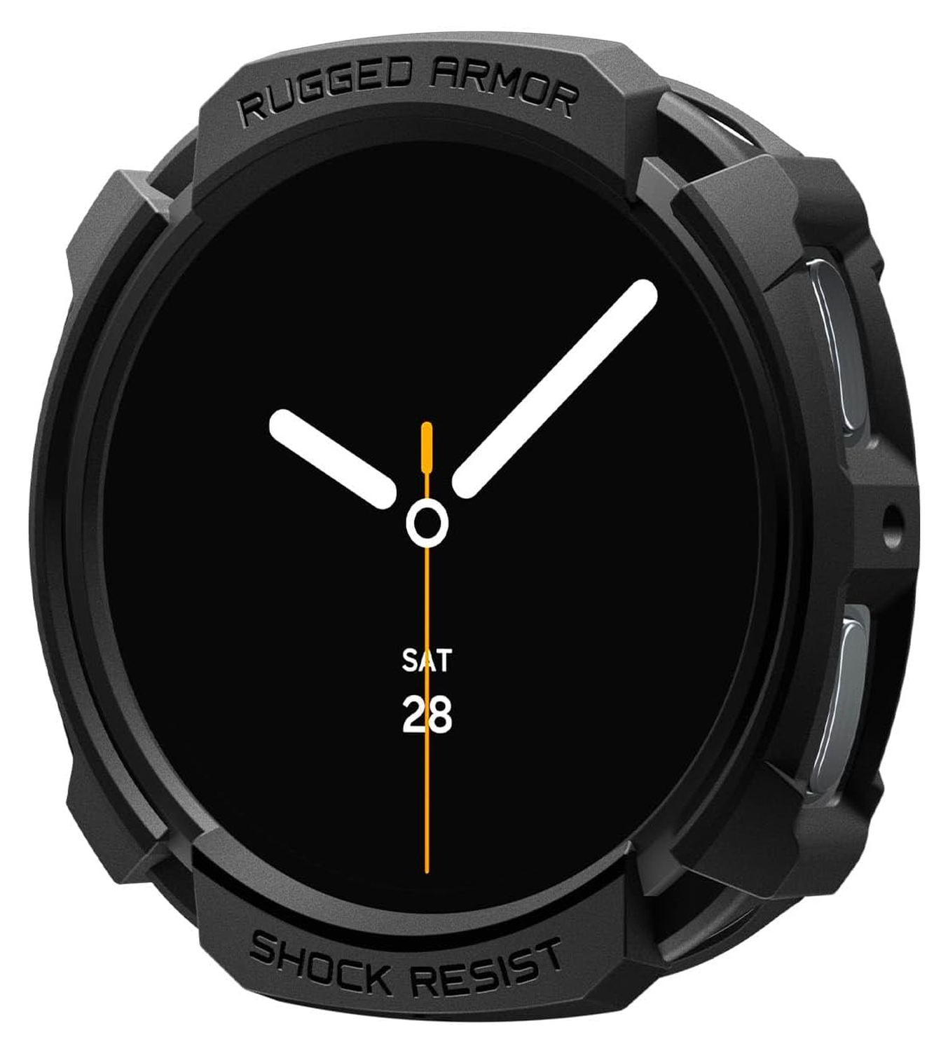 Spigen Rugged Armor - Samsung Galaxy Watch 8 44MM Hoesje Bumper Case - Zwart afbeelding 1