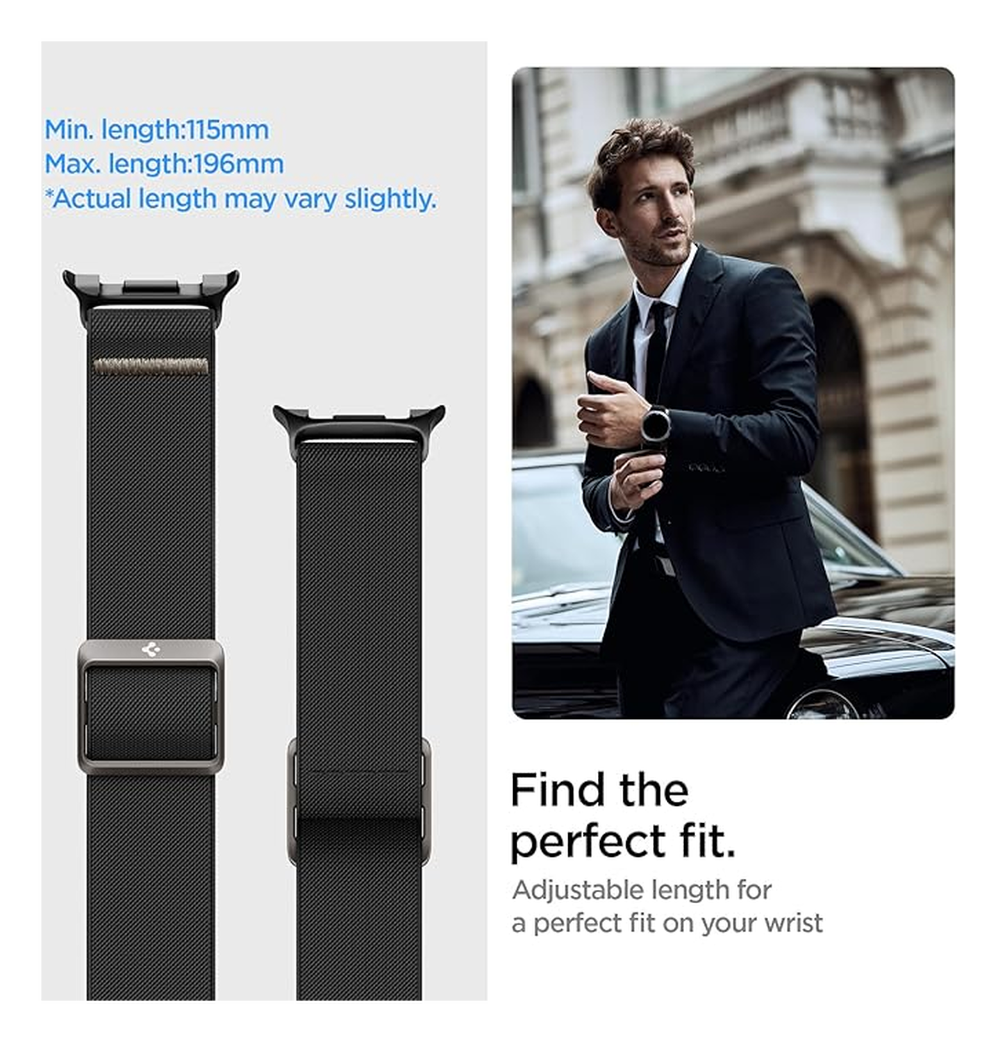 Spigen Lite Fit - Samsung Galaxy Watch 8 / Watch 8 Classic - Zwart afbeelding 4
