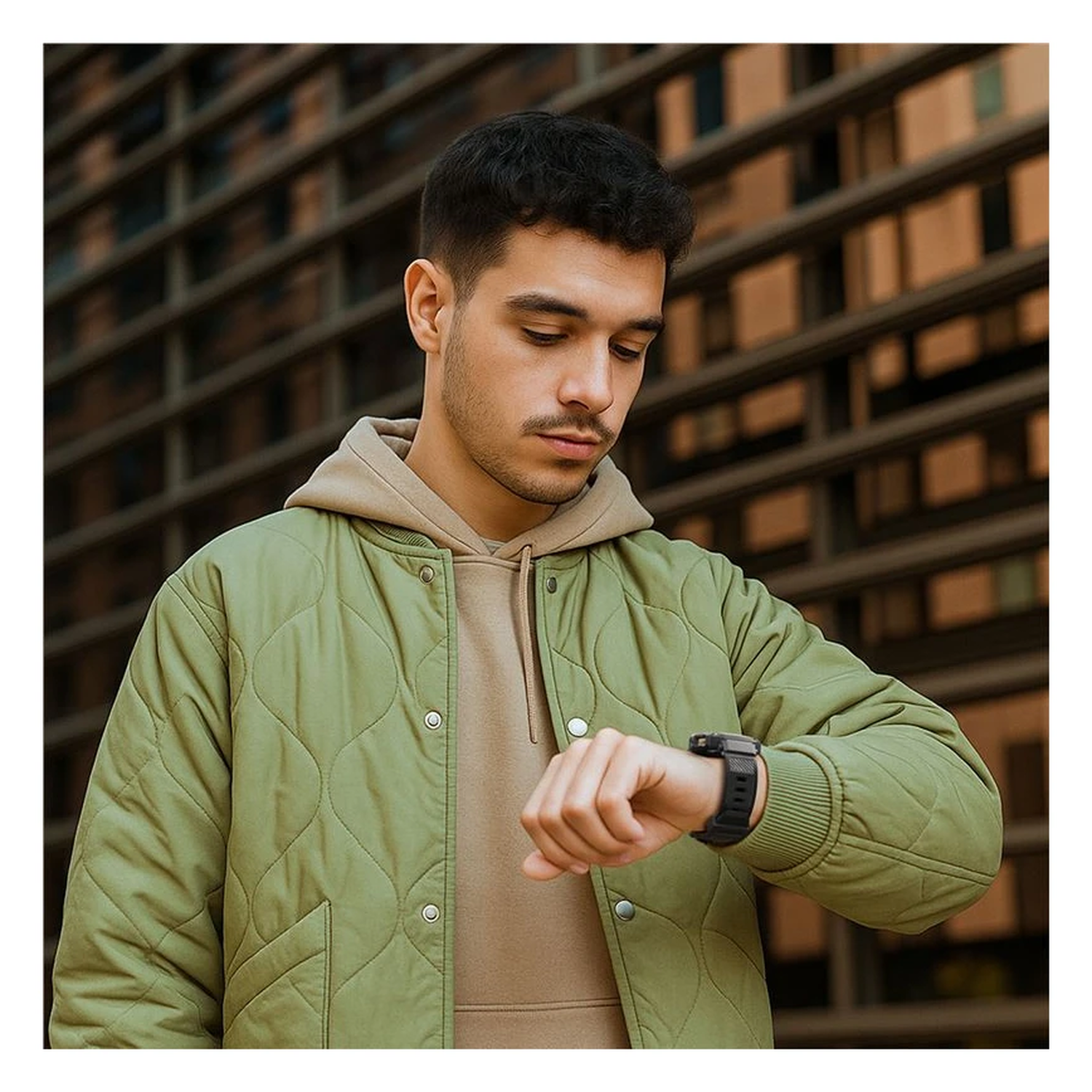 Spigen Rugged Armor Pro - Samsung Galaxy Watch 8 40MM - Hoesje en Bandje - Zwart afbeelding 10