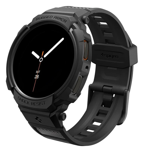 Spigen Rugged Armor Pro - Samsung Galaxy Watch 8 40MM - Hoesje en Bandje - Zwart afbeelding 1