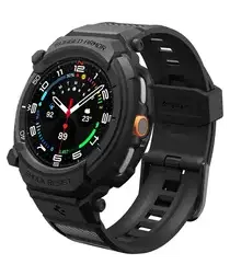 Spigen Rugged Armor Pro - Samsung Watch 8 Classic - Hoesje en Bandje - Zwart afbeelding