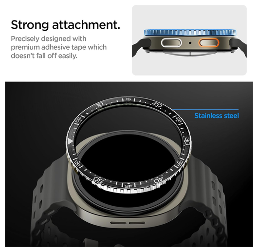 Spigen Samsung Galaxy Watch 8 44MM Bezel Ring Randbeschermer Zwart afbeelding 5