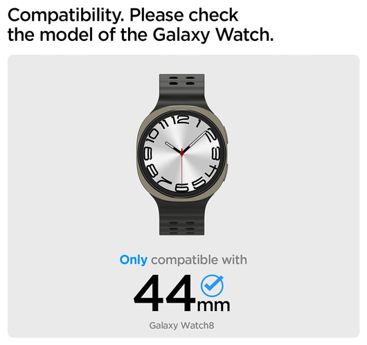 Spigen Samsung Galaxy Watch 8 44MM Bezel Ring Randbeschermer Zwart afbeelding 6