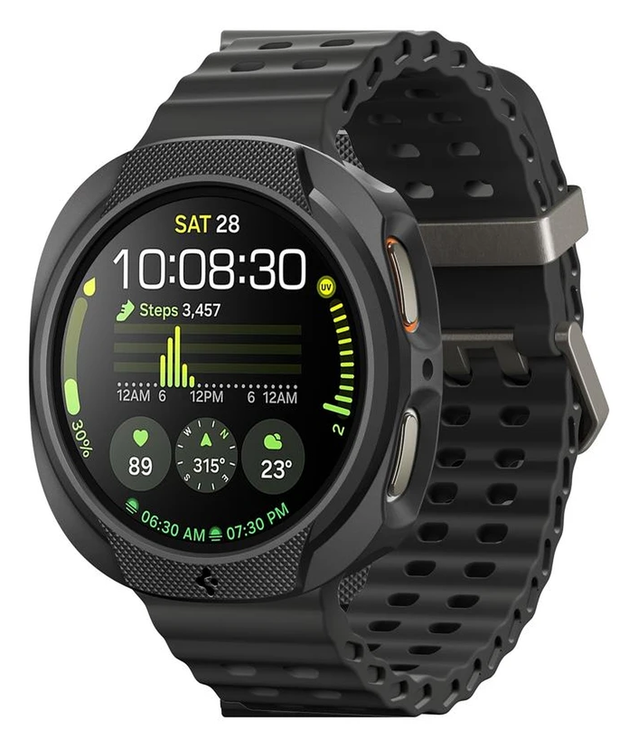 Spigen Liquid Air - Samsung Galaxy Watch 8 44MM Hoesje - Matte Zwart afbeelding 1