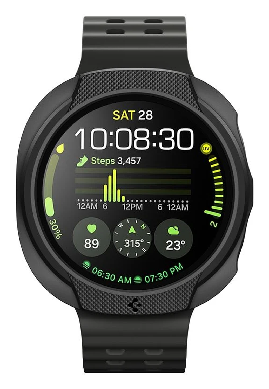 Spigen Liquid Air - Samsung Galaxy Watch 8 44MM Hoesje - Matte Zwart afbeelding 2