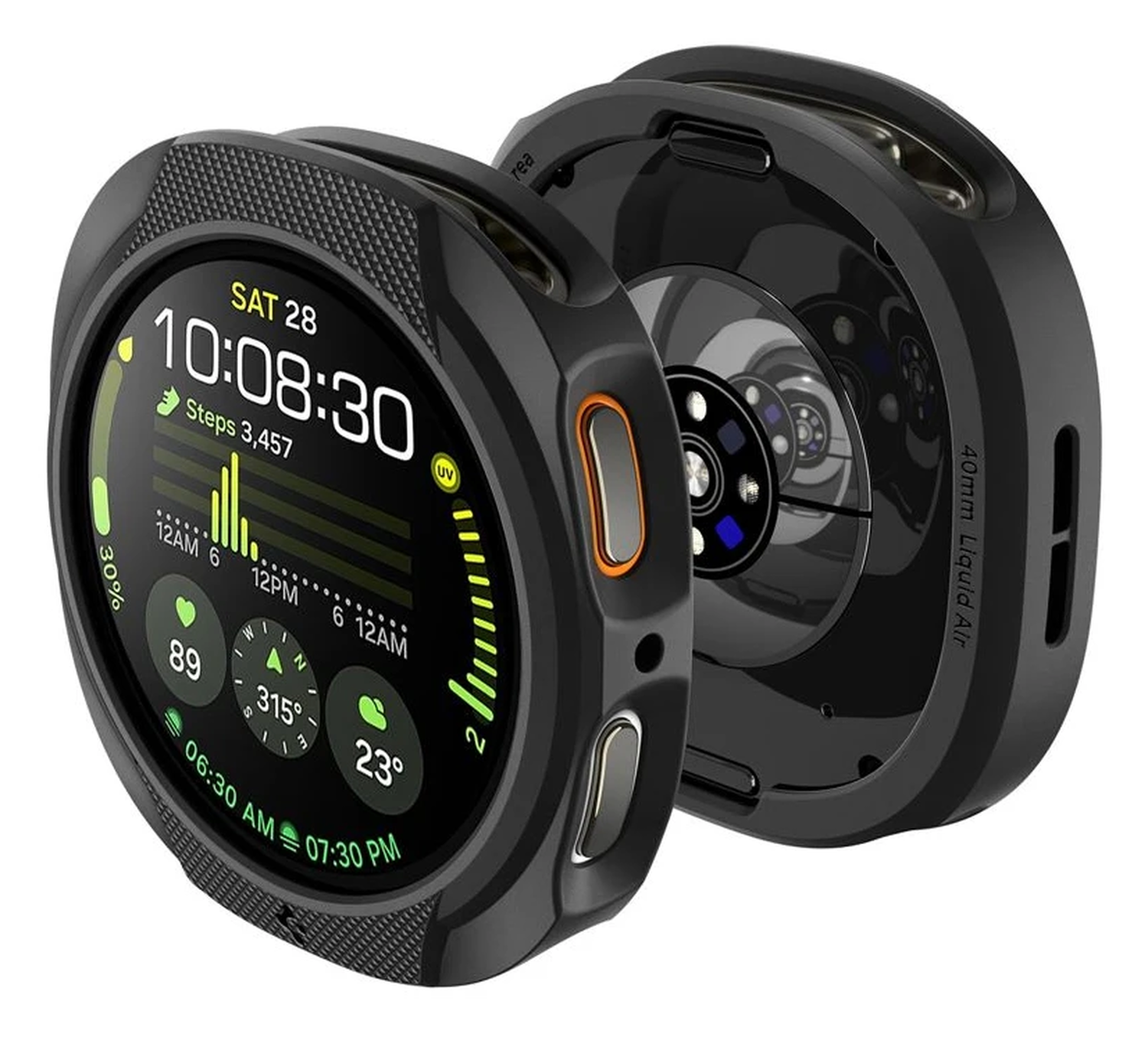 Spigen Liquid Air - Samsung Galaxy Watch 8 44MM Hoesje - Matte Zwart afbeelding 7
