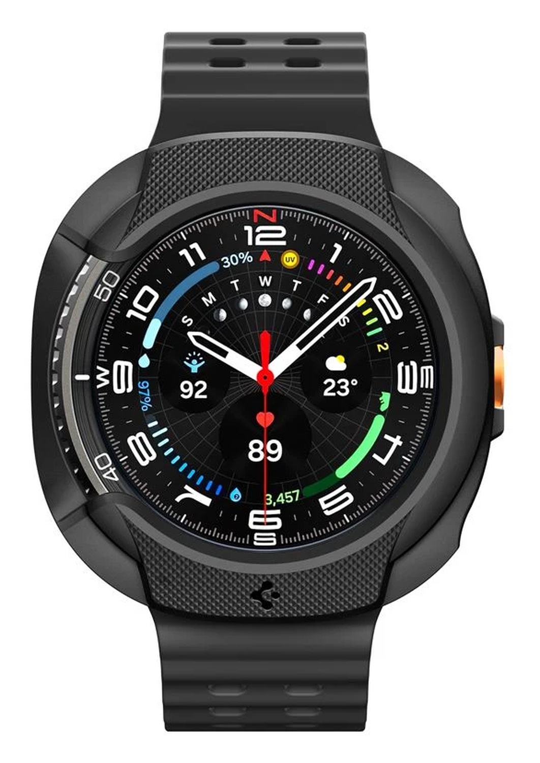 Spigen Liquid Air - Samsung Galaxy Watch 8 Classic Hoesje - Matte Zwart afbeelding 2
