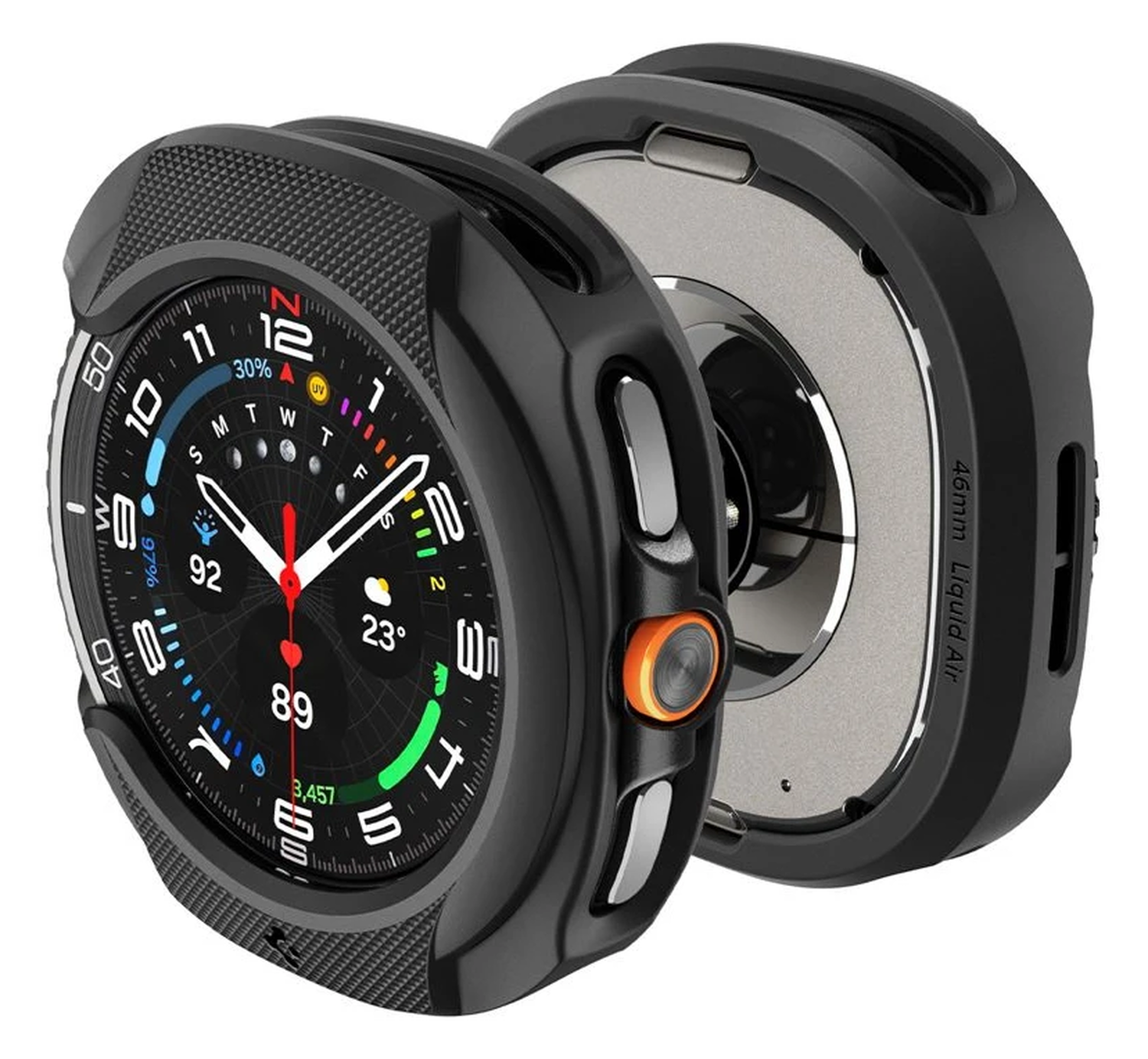 Spigen Liquid Air - Samsung Galaxy Watch 8 Classic Hoesje - Matte Zwart afbeelding 7