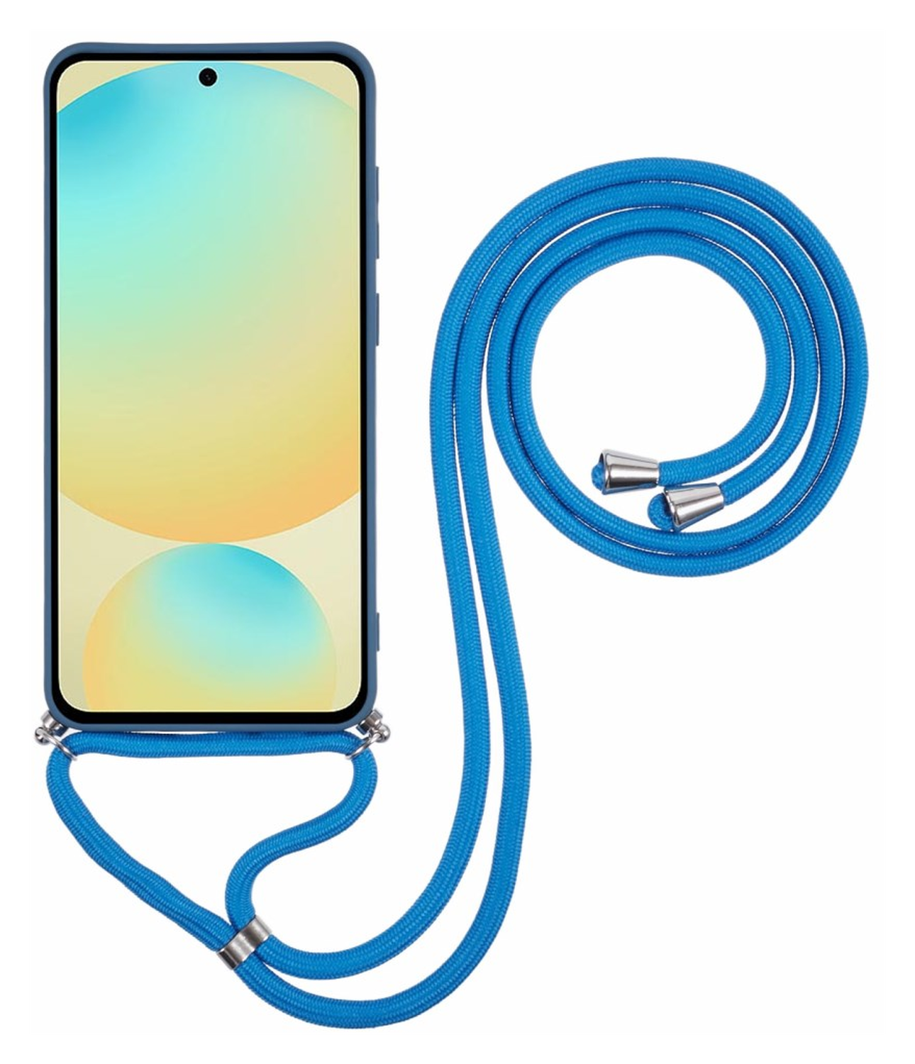 Samsung Galaxy S25 FE Hoesje met Koord en Camera Bescherming Blauw afbeelding 2