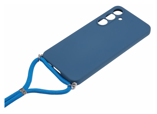 Samsung Galaxy S25 FE Hoesje met Koord en Camera Bescherming Blauw afbeelding 3