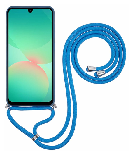 Samsung Galaxy A17 Hoesje met Koord en Camera Bescherming Back Cover Blauw afbeelding 2