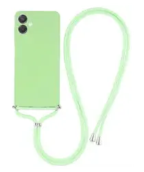 Samsung Galaxy A07 Hoesje met Koord en Camera Bescherming Back Cover Groen afbeelding