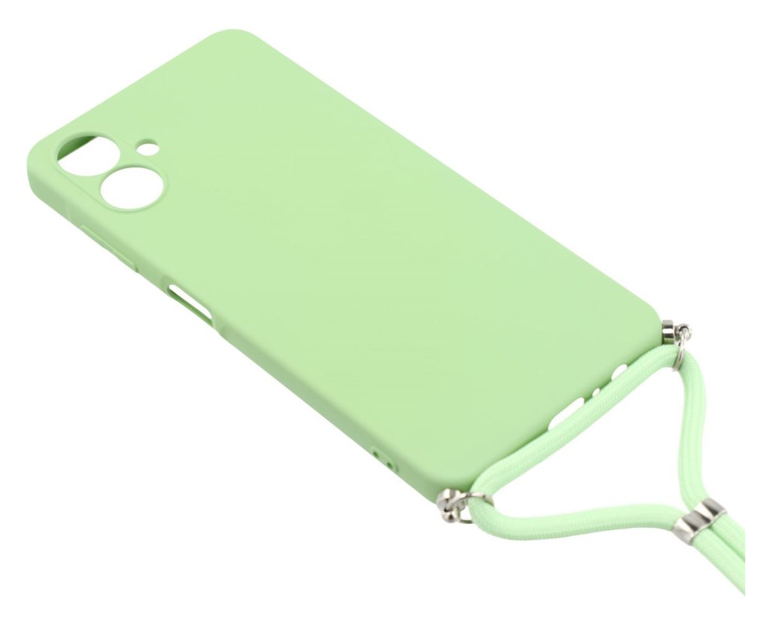 Samsung Galaxy A07 Hoesje met Koord en Camera Bescherming Back Cover Groen afbeelding 3