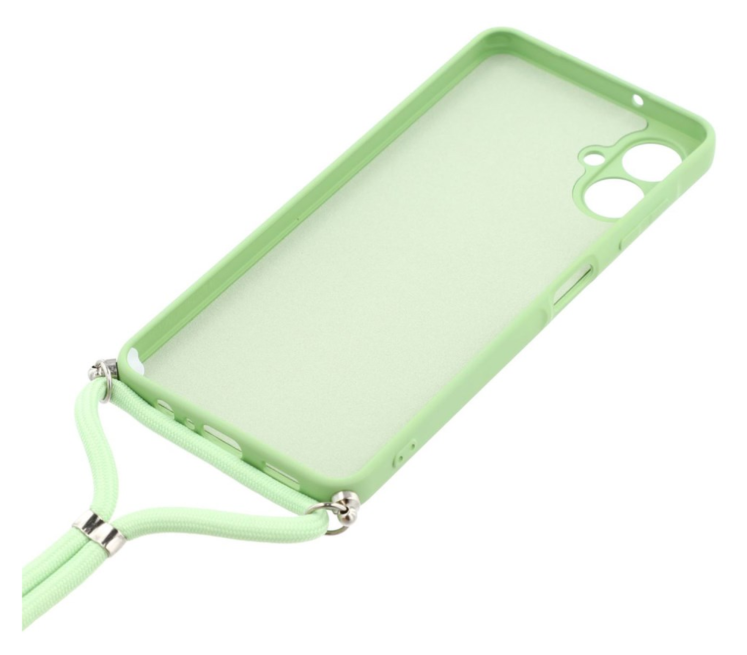 Samsung Galaxy A07 Hoesje met Koord en Camera Bescherming Back Cover Groen afbeelding 5
