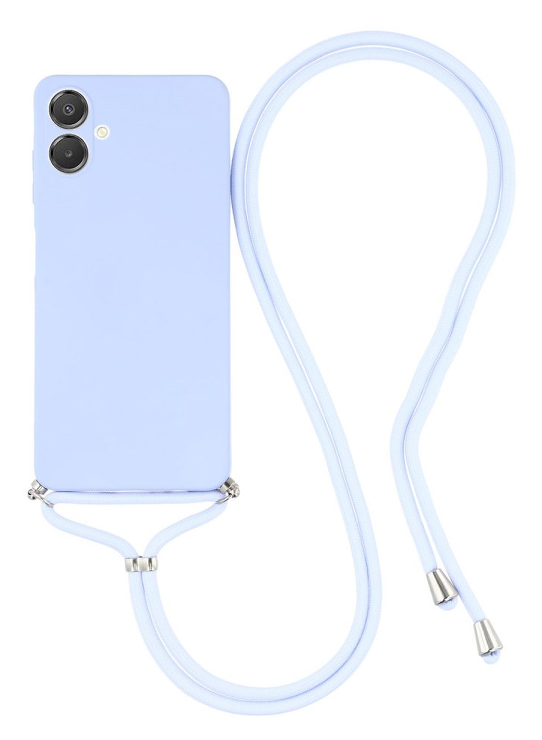 Samsung Galaxy A07 Hoesje met Koord en Camera Bescherming Back Cover Lichtpaars afbeelding 1