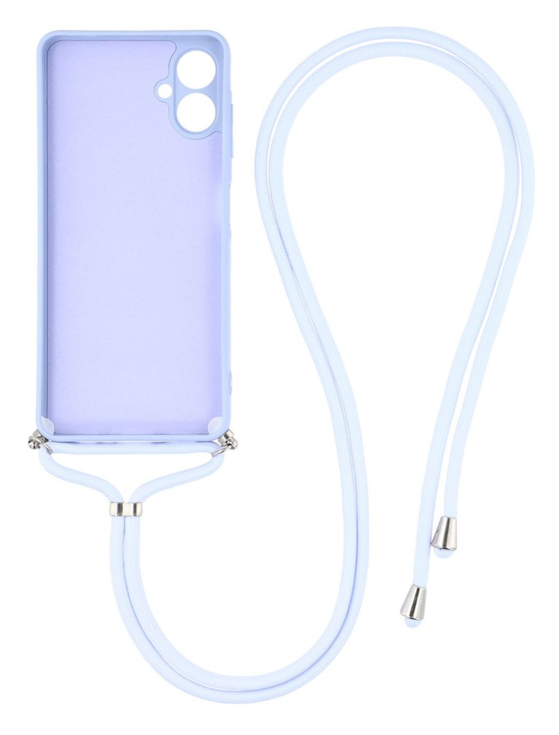 Samsung Galaxy A07 Hoesje met Koord en Camera Bescherming Back Cover Lichtpaars afbeelding 2