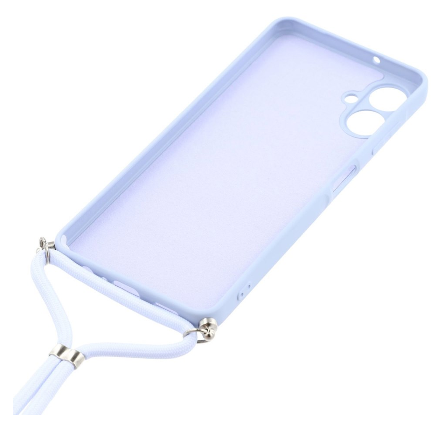 Samsung Galaxy A07 Hoesje met Koord en Camera Bescherming Back Cover Lichtpaars afbeelding 5