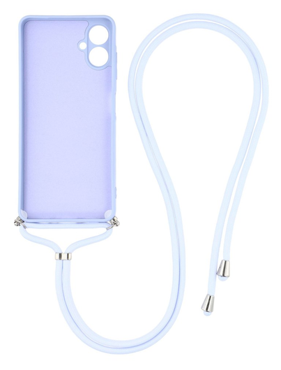 Samsung Galaxy A07 Hoesje met Koord en Camera Bescherming Back Cover Lichtpaars afbeelding 2