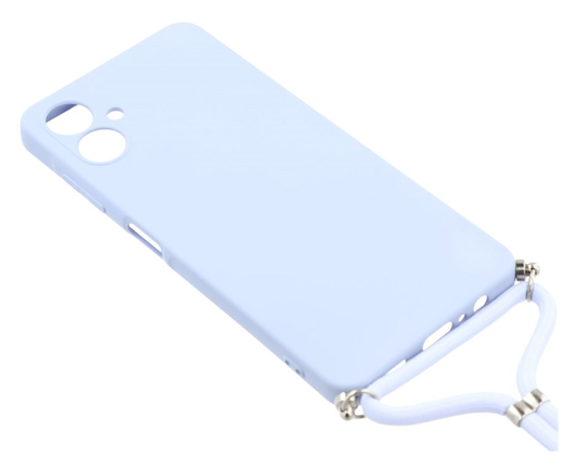 Samsung Galaxy A07 Hoesje met Koord en Camera Bescherming Back Cover Lichtpaars afbeelding 3