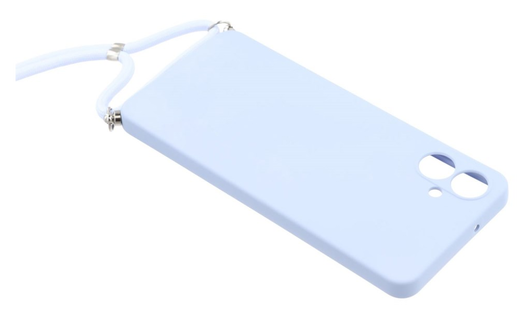 Samsung Galaxy A07 Hoesje met Koord en Camera Bescherming Back Cover Lichtpaars afbeelding 4
