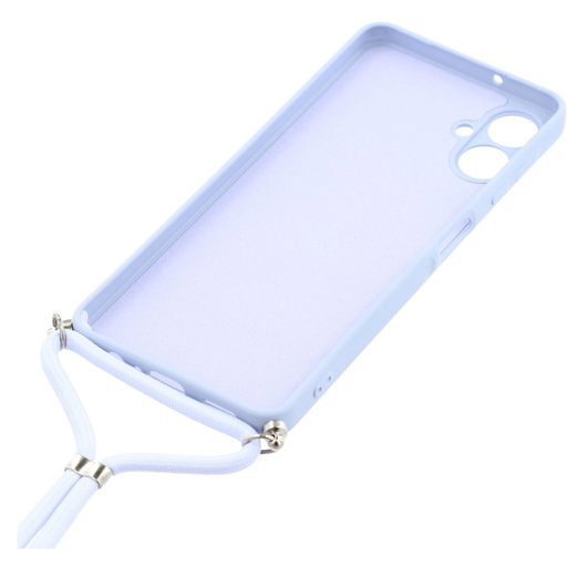 Samsung Galaxy A07 Hoesje met Koord en Camera Bescherming Back Cover Lichtpaars afbeelding 5