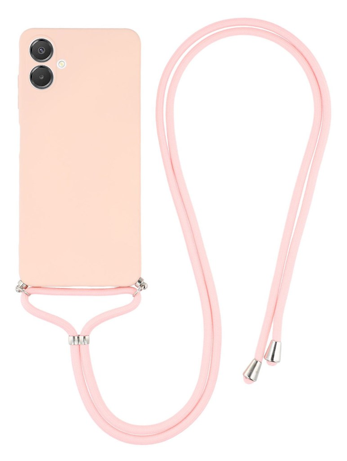 Samsung Galaxy A07 Hoesje met Koord en Camera Bescherming Back Cover Roze afbeelding 1