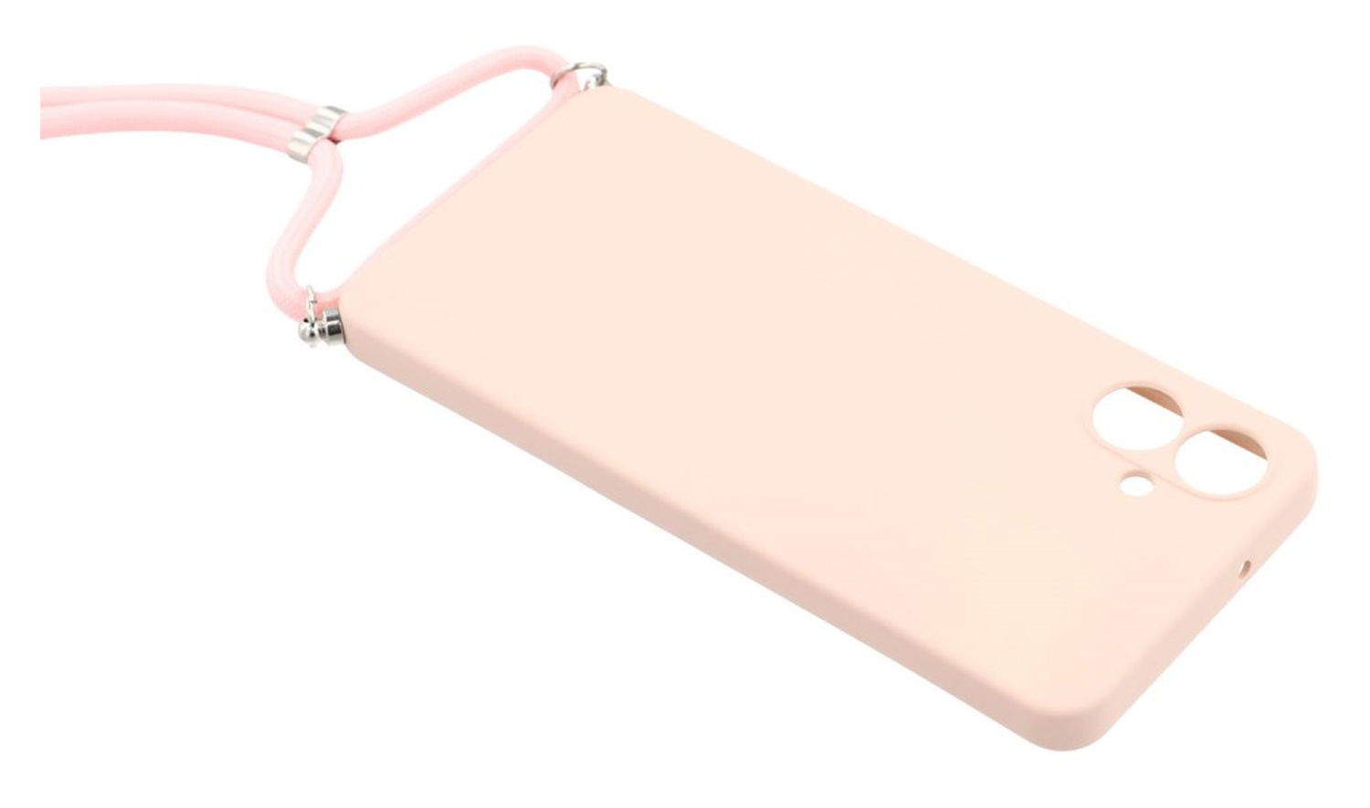 Samsung Galaxy A07 Hoesje met Koord en Camera Bescherming Back Cover Roze afbeelding 4