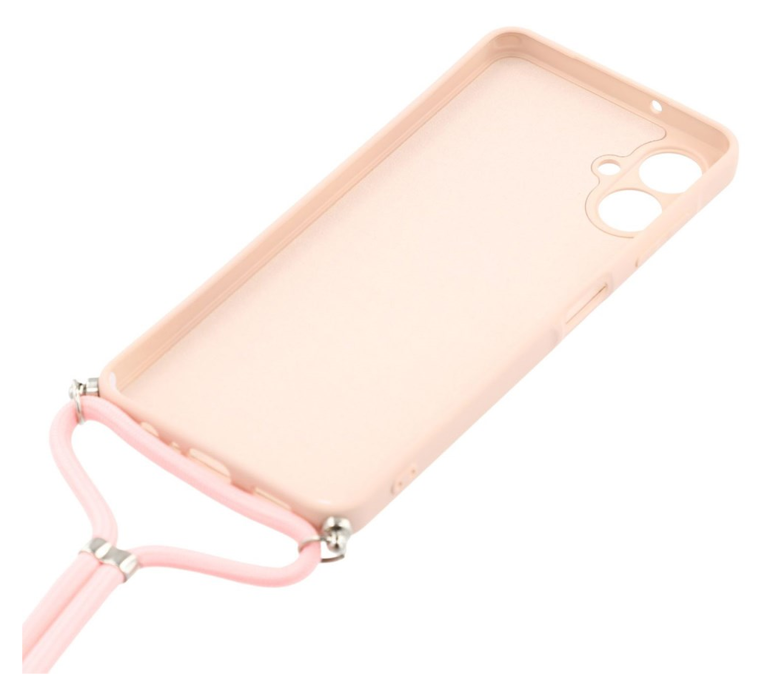 Samsung Galaxy A07 Hoesje met Koord en Camera Bescherming Back Cover Roze afbeelding 5