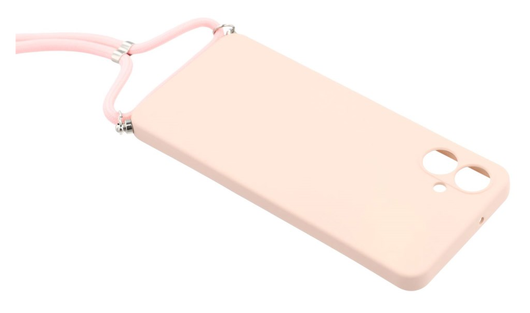 Samsung Galaxy A07 Hoesje met Koord en Camera Bescherming Back Cover Roze afbeelding 4