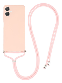 Samsung Galaxy A07 Hoesje met Koord en Camera Bescherming Back Cover Roze