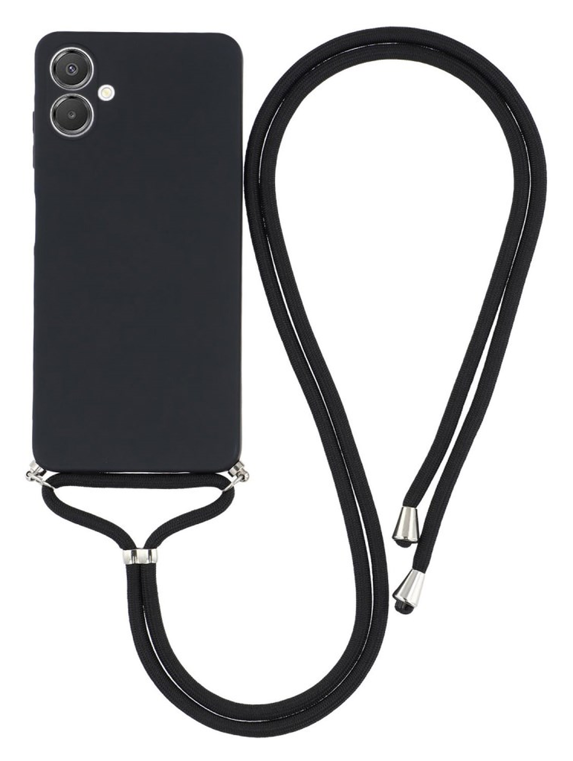 Samsung Galaxy A07 Hoesje met Koord en Camera Bescherming Back Cover Zwart afbeelding 1