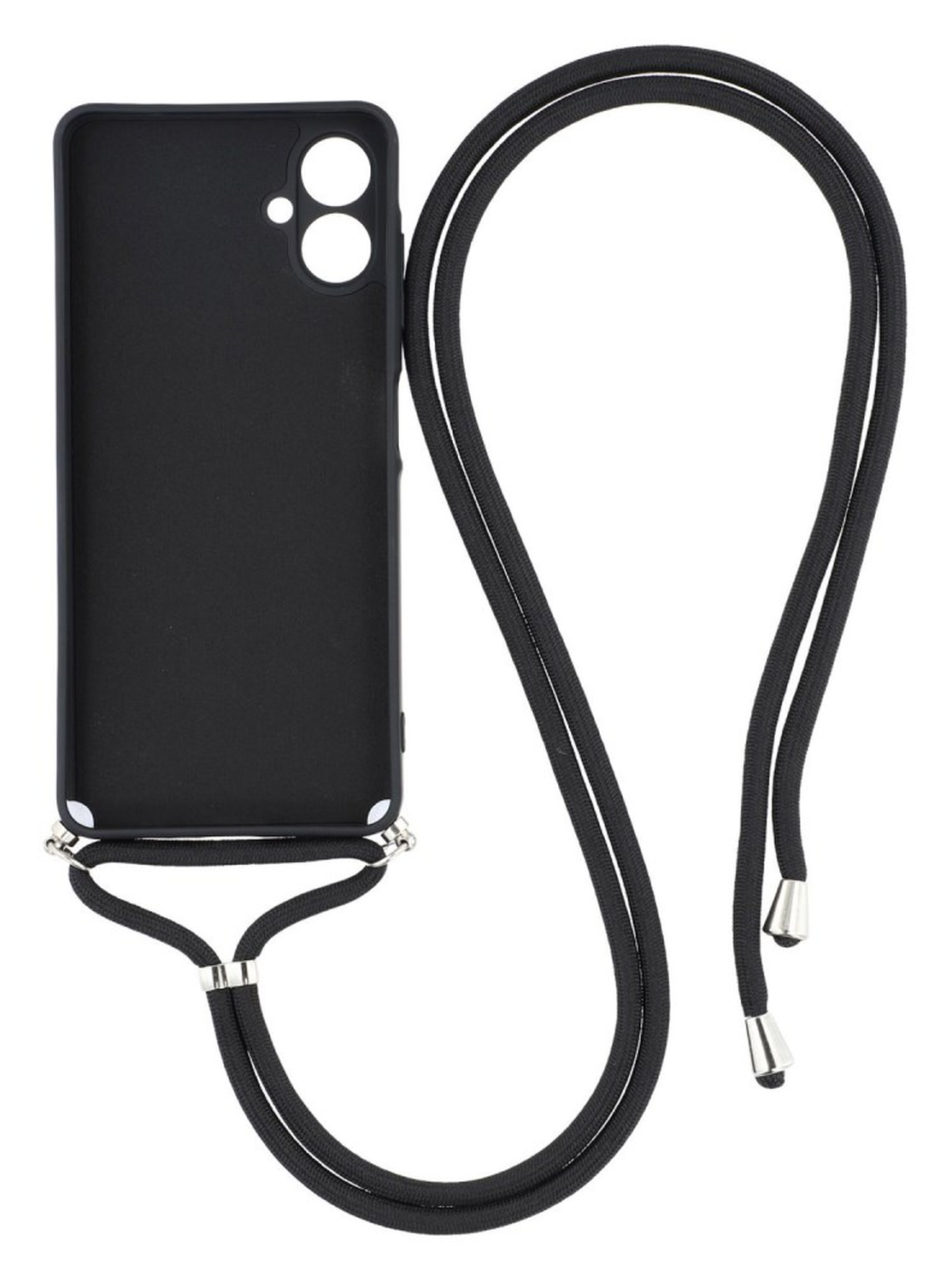 Samsung Galaxy A07 Hoesje met Koord en Camera Bescherming Back Cover Zwart afbeelding 2
