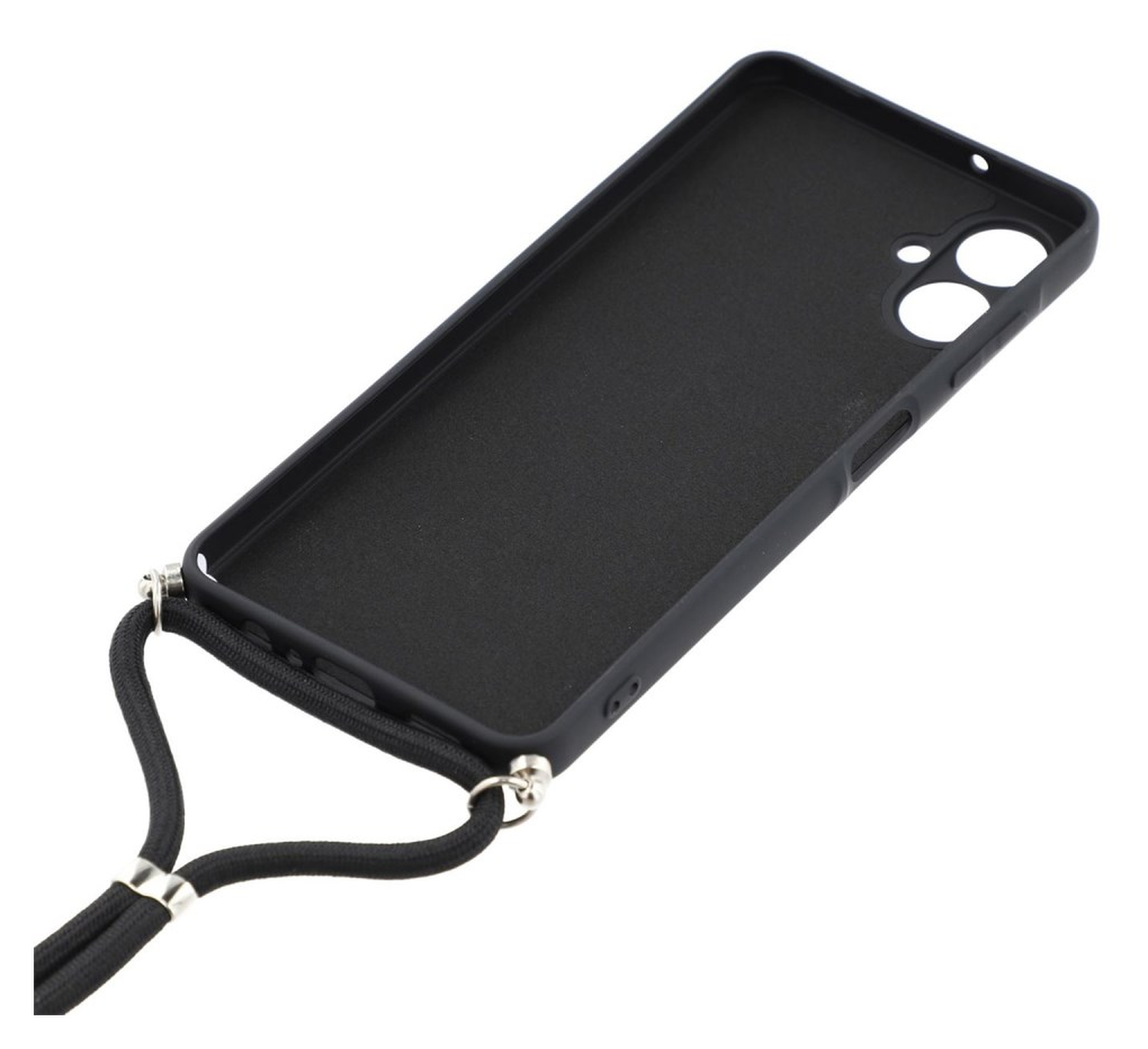 Samsung Galaxy A07 Hoesje met Koord en Camera Bescherming Back Cover Zwart afbeelding 5