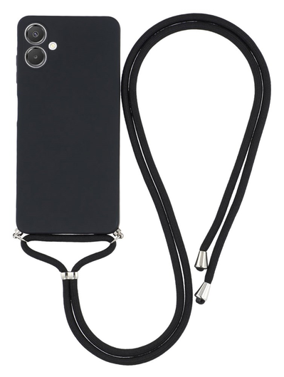 Samsung Galaxy A07 Hoesje met Koord en Camera Bescherming Back Cover Zwart afbeelding 1