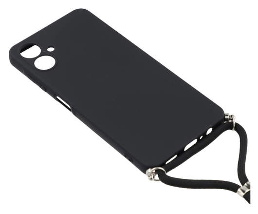 Samsung Galaxy A07 Hoesje met Koord en Camera Bescherming Back Cover Zwart afbeelding 3