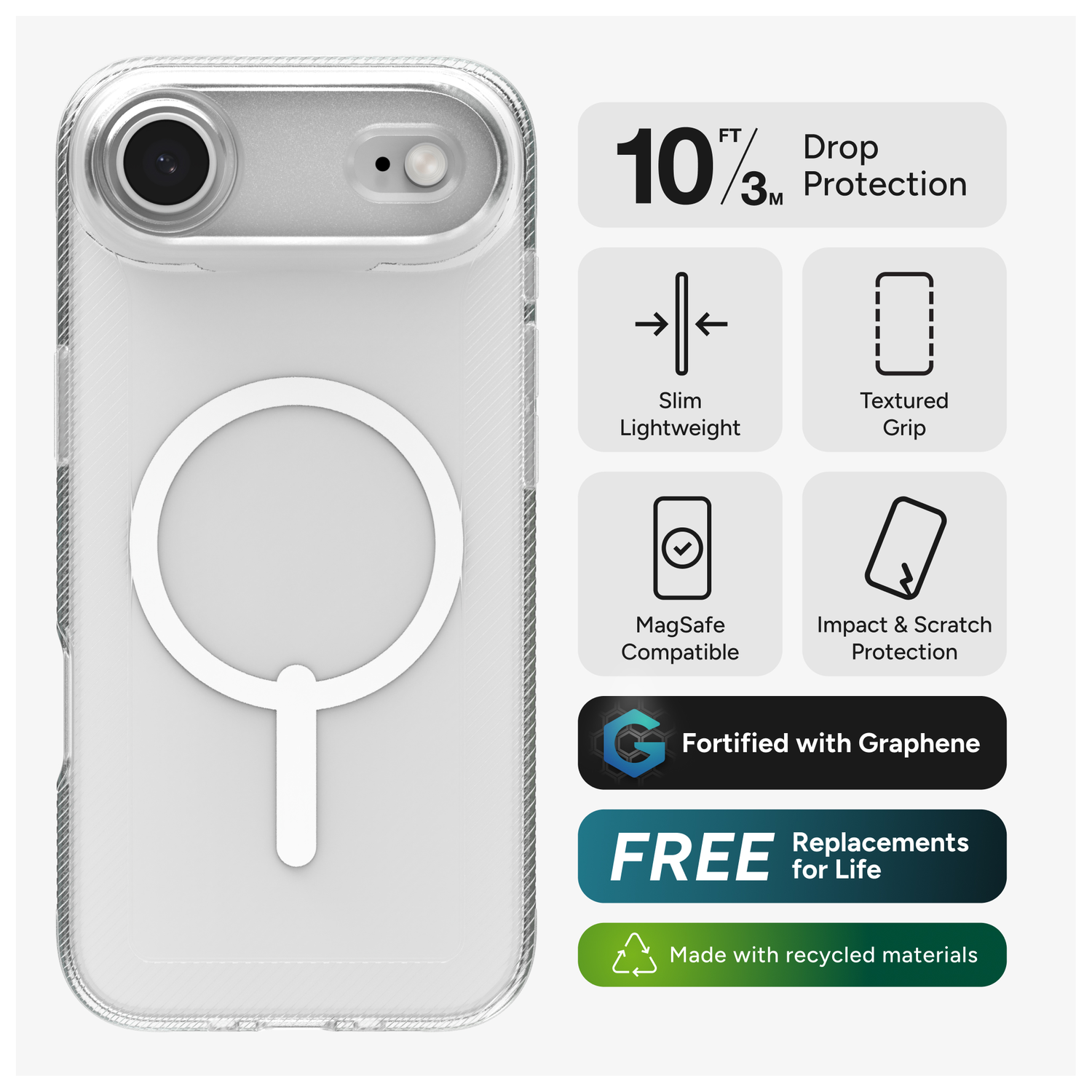 ZAGG Luxe Snap Apple iPhone Air Hoesje MagSafe Back Cover Transparant afbeelding 2