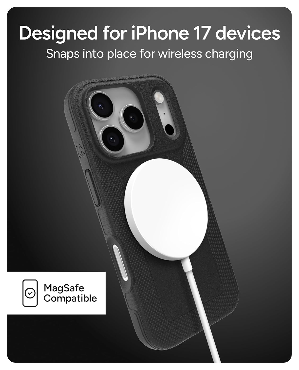 ZAGG Luxe Snap Apple iPhone 17 Pro Hoesje MagSafe Back Cover Zwart afbeelding 3