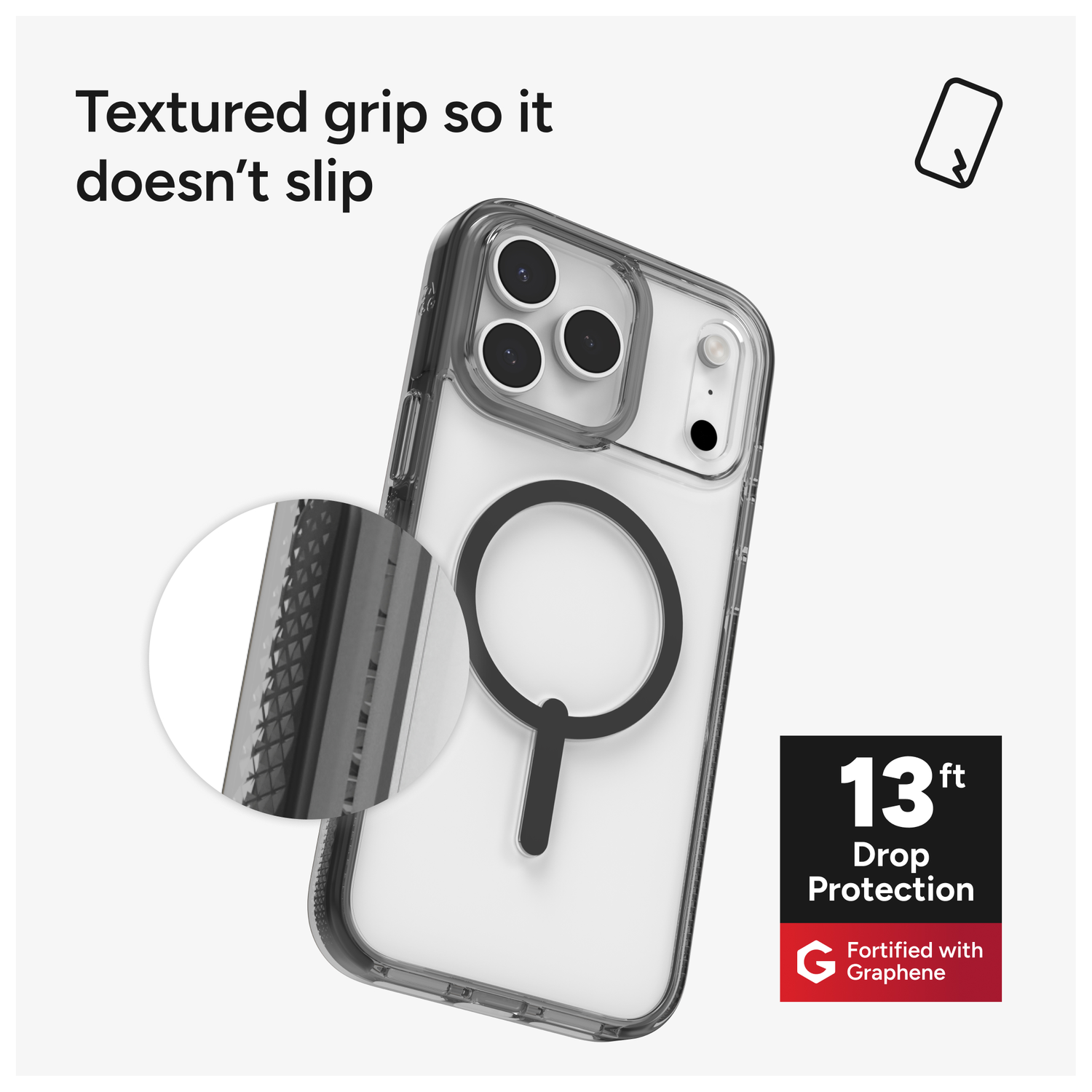 ZAGG Santa Cruz Snap iPhone 17 Pro Max Hoesje MagSafe Back Cover Zwart afbeelding 5