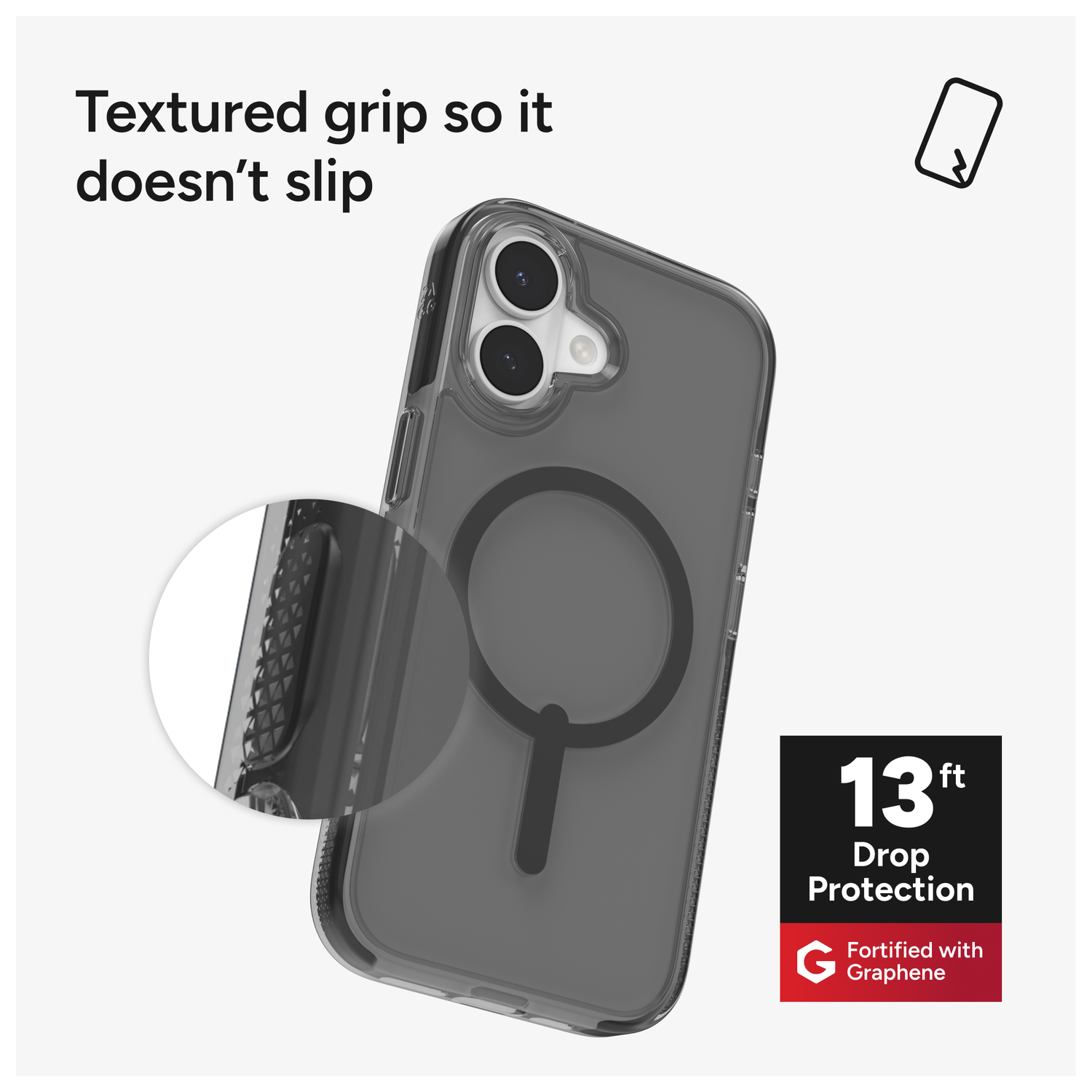 ZAGG Santa Cruz Snap Apple iPhone 17 Hoesje MagSafe Back Cover Matte Zwart afbeelding 3