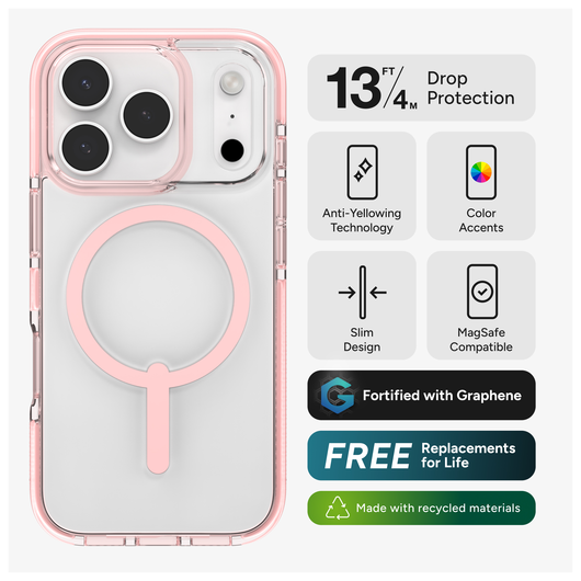 ZAGG Santa Cruz Snap Apple iPhone 17 Pro Hoesje MagSafe Back Cover Roze afbeelding 4