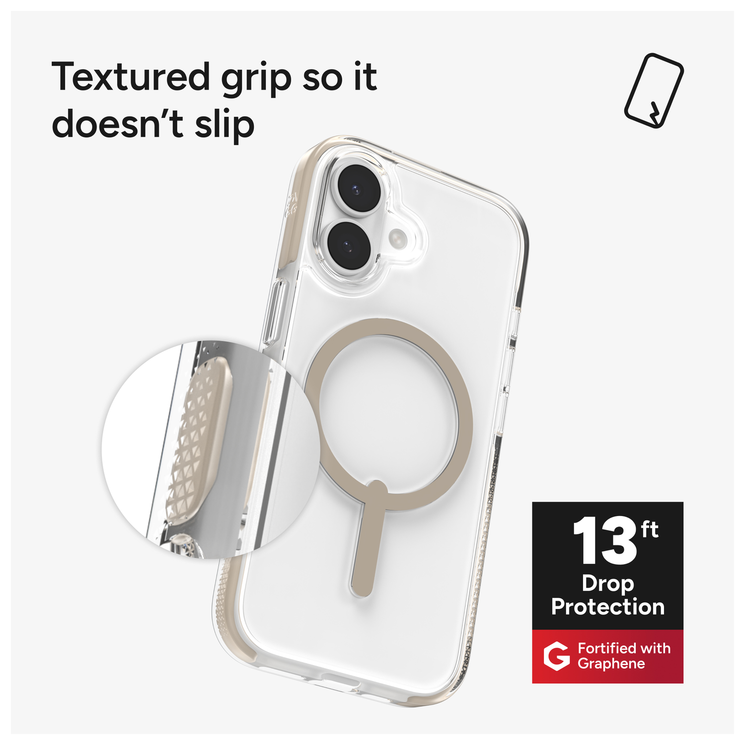 ZAGG Santa Cruz Snap Apple iPhone 17 Hoesje MagSafe Back Cover Titanium afbeelding 5