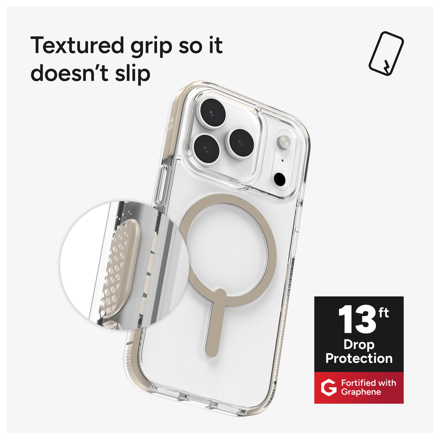 ZAGG Santa Cruz Snap Apple iPhone 17 Pro Hoesje MagSafe Back Cover Titanium afbeelding 5